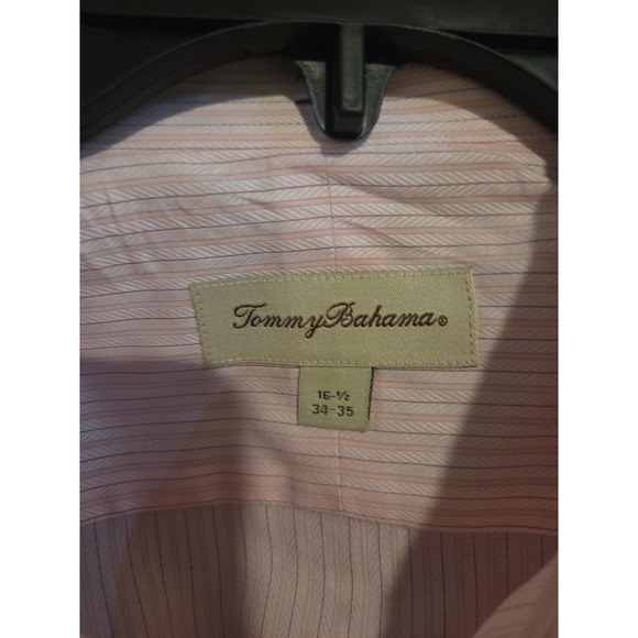 Tommy‎ Bahama Pink Striped Button Down, Men's Size 16.5 34/35 Long Sleeve Shirt - Picture 3 of 9